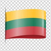 Lithuania tag national flag with shadow vector
