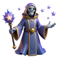 3D Render Wizard Cartoon Character png