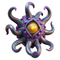 3D Render of a Purple and Gold Creature png