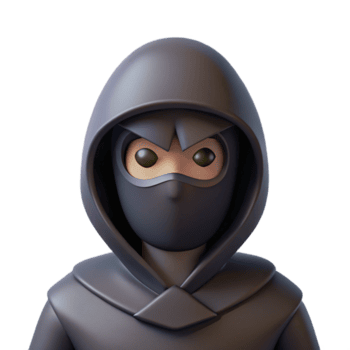 3d desenho animado ninja dentro uma encapuzado capa png
