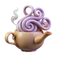 Whimsical Teapot 3D Render png