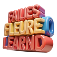 3D Colorful Word Art Learn from Failures png