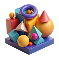 magnificent artistic Colorful 3D Geometric Shapes Abstract Background high resolution png