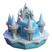 vibrant abstract Fantasy Ice Castle 3D Render premium png