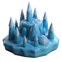 impressive artistic Icy Peaks 3D Render high quality png
