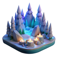 wonderful abstract Winter Wonderland 3D Illustration original png