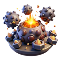 beautiful creative 3D Render Exploding Sphere Abstract Background professional png