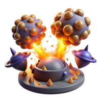beautiful classic 3D Bomb Explosion Illustration high resolution png