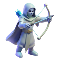 serene modern 3D Render of Fantasy Archer high resolution png