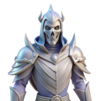 dramatic minimalist 3D Render of a Skeletal Knight authentic png
