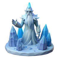 serene modern 3D Render Ice Wizard Crystal exclusive png
