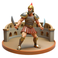 impressive rustic 3D Render Gladiator in Arena high resolution png