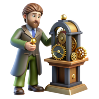 vibrant abstract 3D Illustration Clockwork Mechanism authentic png