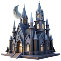 vibrant minimalist Enchanted Castle 3D Render premium png