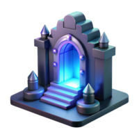 extraordinário moderno brilhando portal 3d render Alto resolução png