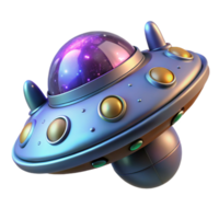 vibrant rustic 3D Render Flying Saucer authentic png