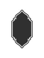 This design features a stunning silhouette inspired by Islamic architecture, showcasing an intricate arch resembling a crafted window or door, ideal for Ramadanthemed designs and arabesque patterns vector