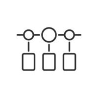 This icon symbolizes data analysis in a web context, illustrating the flow of data between elements. Its ideal for technology and analytics themes, serving as a valuable visual representation vector