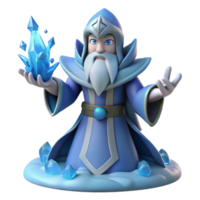 magnificent abstract 3D Ice Wizard Render high quality png