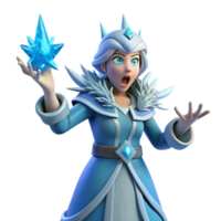 stunning minimalist 3D Ice Queen Illustration exclusive png