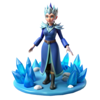 serene abstract Stylized 3D Ice Queen Render genuine png