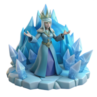 serene minimalist Ice Queen 3D Render Fantasy Figure original png