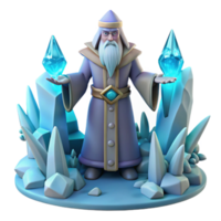 beautiful abstract 3D Render Wizard with Crystals original png