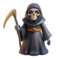 magnificent modern Cute Grim Reaper 3D Render authentic png