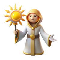 dramatic abstract 3D Render of a Friendly Mage 4K png
