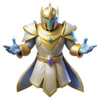 impressive abstract Golden Knight 3D Render high quality png