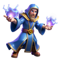 serene modern Wizard 3D Render, Fantasy Character Illustration high resolution png