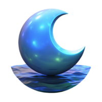 magnificent abstract Crescent Moon 3D Render professional png