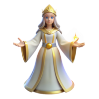 elegant minimalist 3D Render of a Fairytale Queen premium png