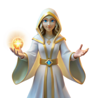 stunning artistic 3D Render of a Female Mage authentic png