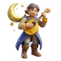 dramatic artistic 3D Render Musician Fantasy Character high resolution png