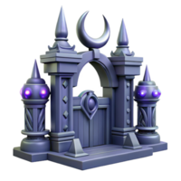 elegant minimalist Fantasy Gate 3D Model high resolution png