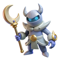 elegant abstract 3D Render of a Fantasy Robot Mage original png