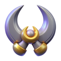 elegant rustic Crescent Moon 3D Render original png