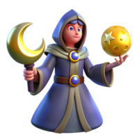 wonderful abstract 3D Render Wizard Fantasy Game Character high resolution png