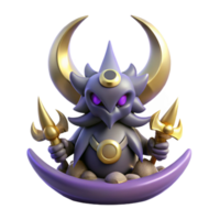 elegant rustic 3D Render Moon God Creature Illustration high quality png
