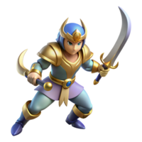 impressive abstract Fantasy 3D Render Young Warrior authentic png