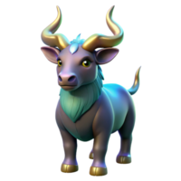 impressive vintage 3D Render of a Mythical Purple Bull original png