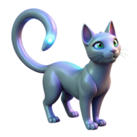 stunning creative Glowing Tail Cat 3D Render authentic png