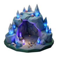 impressive abstract Glowing Crystal Cave 3D Render high resolution png