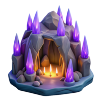 wonderful contemporary Enchanted Crystal Cave 3D Render professional png