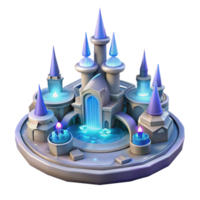 extraordinary modern Fantasy Castle 3D Render high resolution png