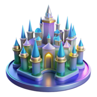 dramatic abstract Fantasy Castle 3D Render high resolution png