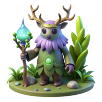 wonderful rustic 3D Render Fantasy Deer Druid genuine png