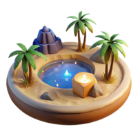 extraordinary modern Oasis 3D Render Palm Trees, Candle, and Pool authentic png