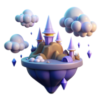 elegant modern Fantasy Island 3D Render genuine png